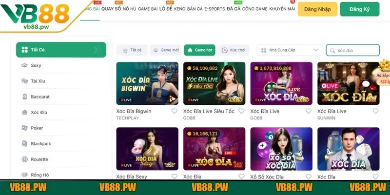Xóc đĩa live game đơn giản nhưng không kém phần kịch tính tại VB88 